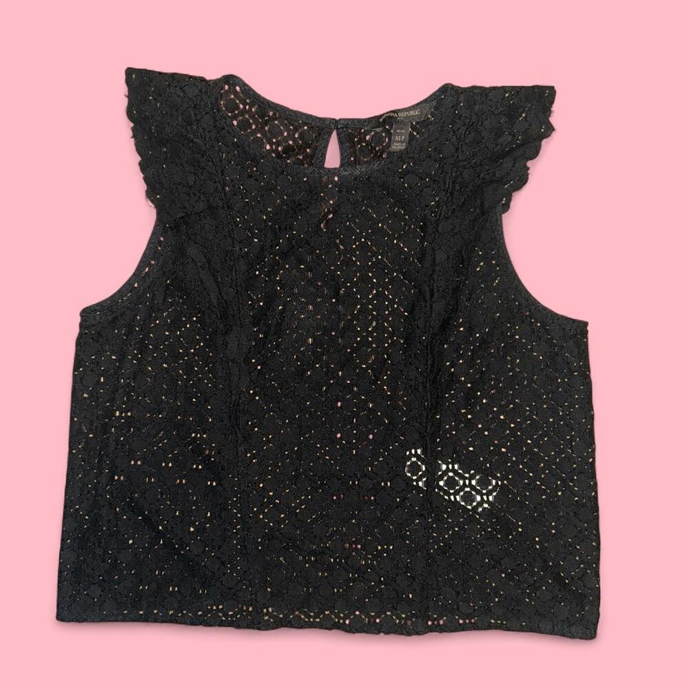 Banana republic black lace flutter